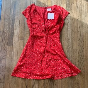 Showpo red floral dress